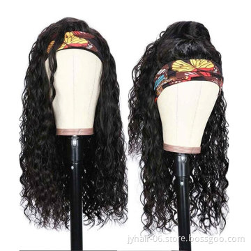 Water Wave Headband Wig Human Hair Wigs For Black Women Brazilian Hair Glueless Remy Curly Human Hair Wigs